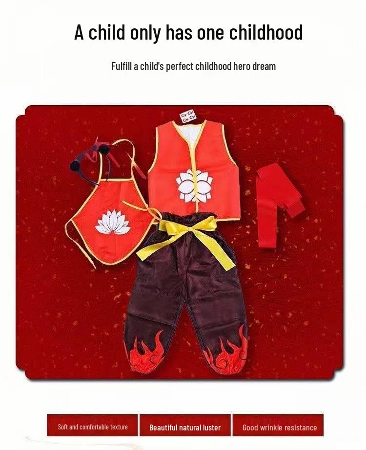 Cosplay kostým Nezha Démonické dítě pro děti - Unisex divadelní sada pro Den dětí