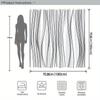 Contemporary Calligraphy Design Shower Curtain - Black & White Wavy Lines | Polyester Fabric, Includes 12 Hooks, 70x70 Inch