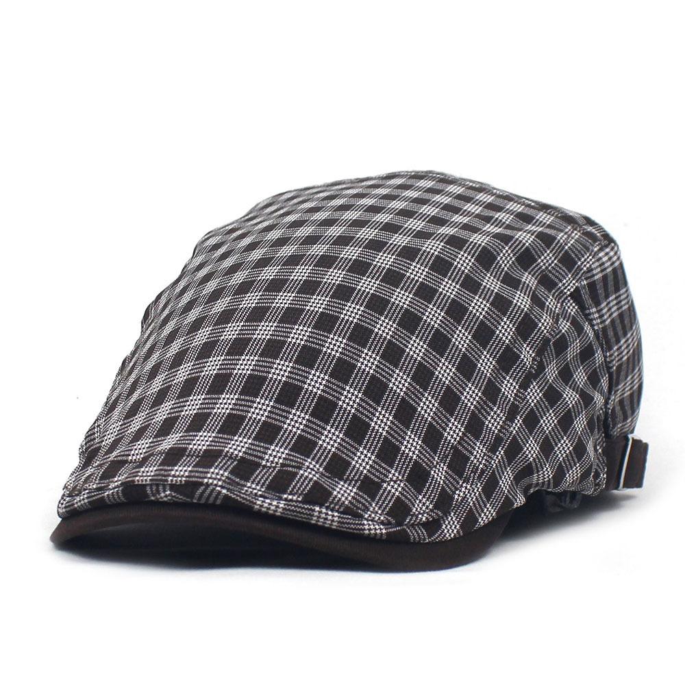 British retro style plaid beret women's autumn and winter casual hat men's forward hat cotton cap women