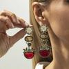 SHIXIN 7 Styles Vintage Acrylic Resin Irregular Pendant Earrings for Women New Trendy Geometric Flowers Drop Party Jewelry Gifts