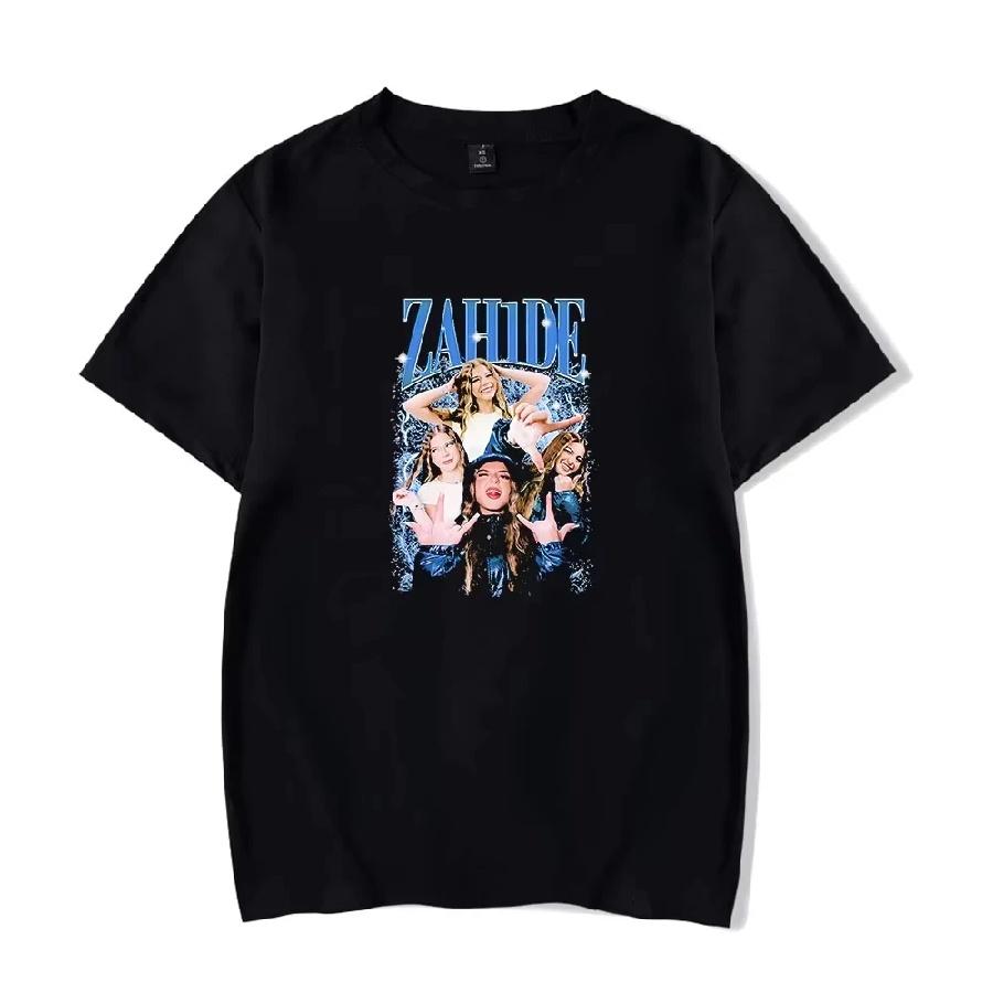 Unisex T-shirt Zahide Short Sleeve Merch Cotton Tee Men and Women Crewneck Fashion Print T-shirt Unisex Oversize Tops