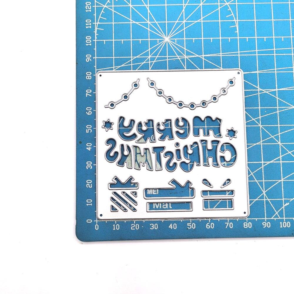 Christmas Letter Gift Box Cutting Dies Scrapbooking DIY Steel Embossing Cutting Die Template