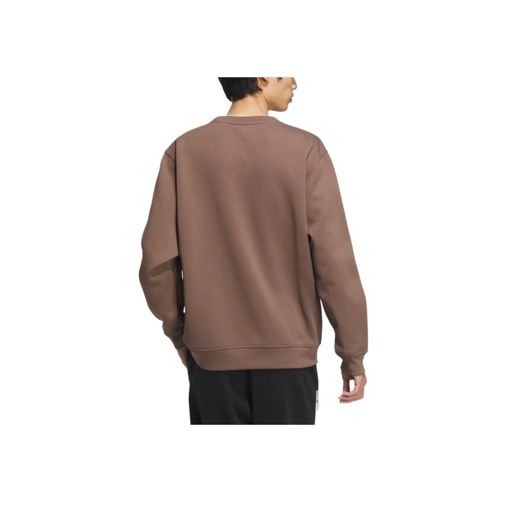 Adidas Mall Logo Sweat Series Loose Fit Sports Crew Neck Pullover Long Sleeve Sweatshirt Men Sweatshirt Brown JM3411