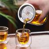 Double-Layer Glass Teapot with Infuser - Anti-Scald, Single-Serve Tea Set for Home or Office