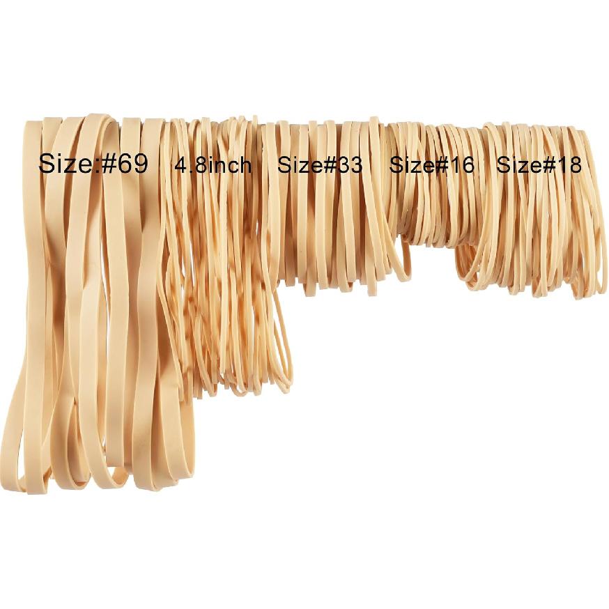 HAIDIBAO-Rubber Bands Assorted Sizes Beige Elastic Bands for Office Supplies 0.5lbs Size16,Size#18,Size #33,Size(4-4/5" x 1/6"),Size#69 Rubber Band