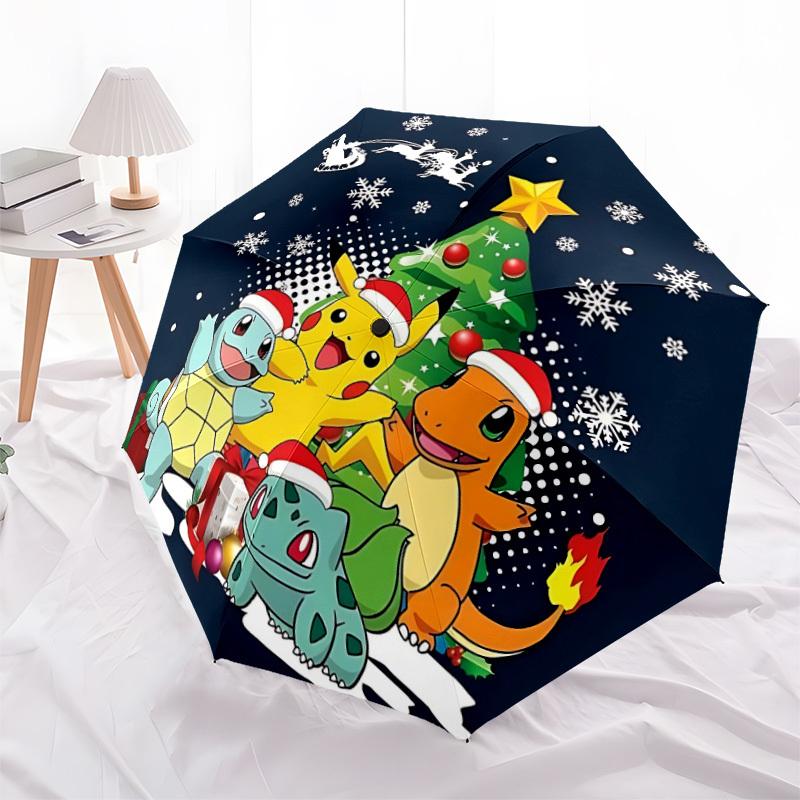 1pc Christmas Pokémon Automatic Open/Close Umbrella - Compact Travel Umbrella with 8-Rib Durable Frame yy251023098