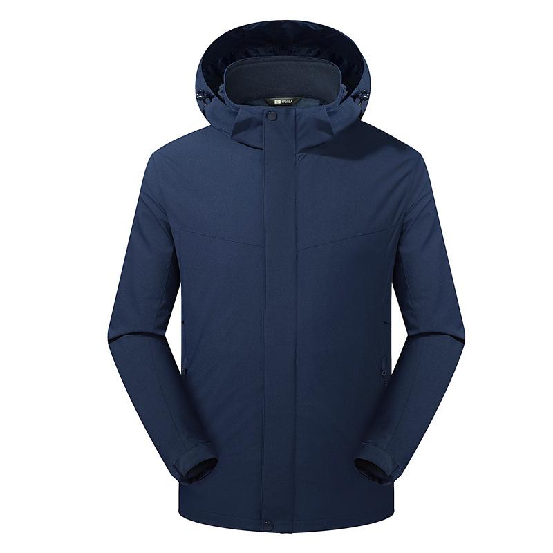 3-in-1 jacket men's anti-oil, windproof and warm silver fox velvet jacket women's outdoor work clothes