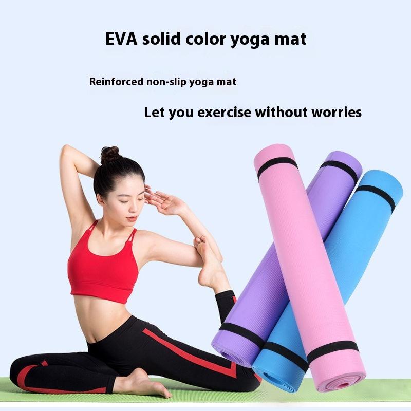 1 Adet Kalın Yoga Matı Kaymaz Spor Fitness Matı 3mm Eva Konfor Köpük Yoga Matı Egzersiz Yoga ve Pilates Jimnastik Matı İçin