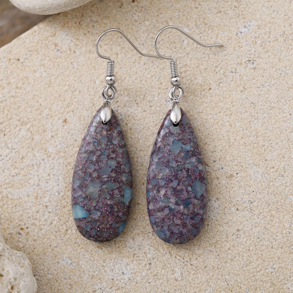 Luxury High Quality Natural Emperor Stone Water Drop Earrings Earrings European and American Popular Retro Jewelry