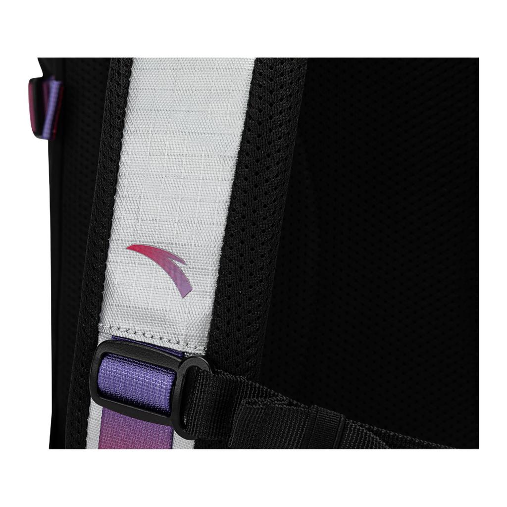 Anta Kyrie Series "Yao Yue" Basketball Fashion Trend Versatile PU Rainbow Backpack Unisex Backpack Black Silver 192531166D-2