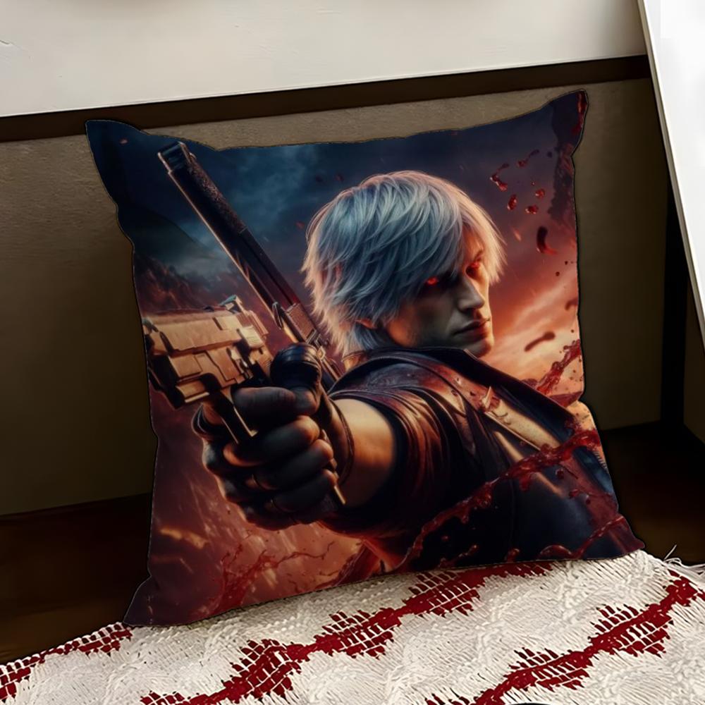 DDevil May CryS Cushion Cover Reversible Soft Durable Pillow Cover Home Car MultiScene Use for Daily Comfort