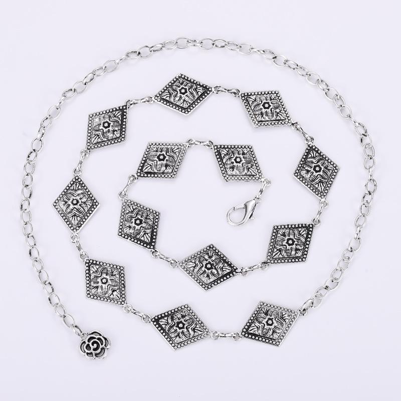 

Ретро Крючок Регулировка Поясная Цепочка Женская Металлическая Цепочка Летняя С Платьем Этнический Стиль Пояс Четыре Варианта