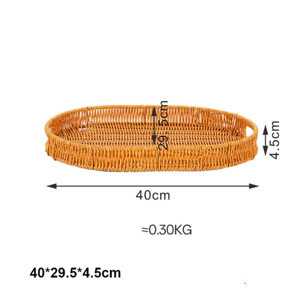 Khaki Bread Fruit Vegetables Basket Hardness Restaurant Serving Tabletop Display Rattan Basket