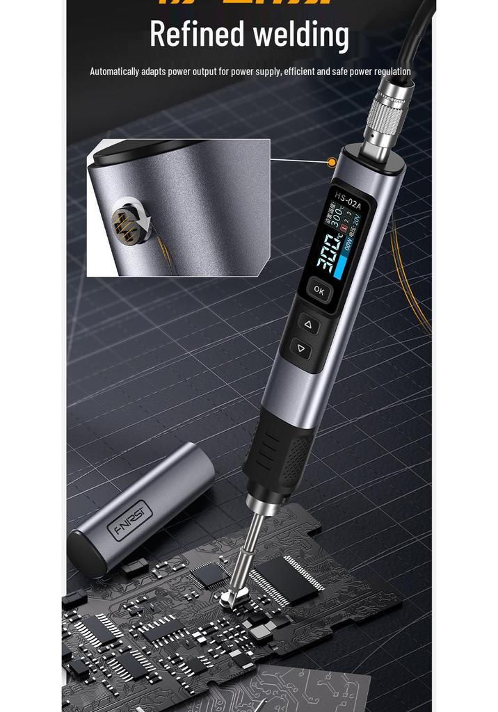 FNIRSI HS-02 100W Smart Electric Soldering Iron: Portable Constant Temperature Soldering Station for Household Repair and Welding