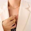 European & American Fashion Slim Waist Hollow Heart Necklace & Bracelet Set
