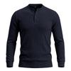 Spring Autumn Men's Knit T-Shirts Henry Collar Solid Color Striped Casual Tshirt Men Vintage Style Fashion Knitted Pullover Tees
