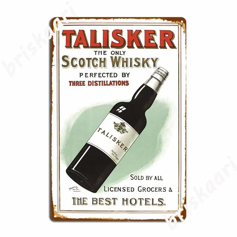 

Talisker Шотландский виски Австралийский винтажный постер Металлическая табличка Постер Настенный Пещера Кухня Персонализированные тарелки Жестяная вывеска Постер 20x30cm