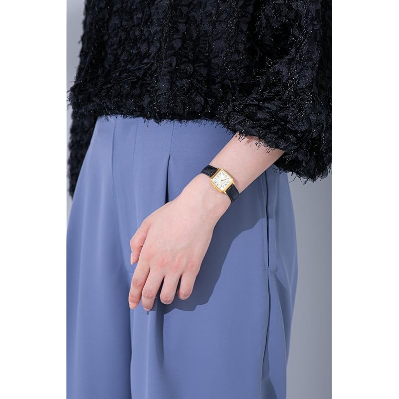 [Seiko Watch] SEIKO SELECTION SSEH018 Women's Watch, Battery-Powered Quartz, Nano Universe Collaboration Model, Yellow Gold, Leather Strap, Black,