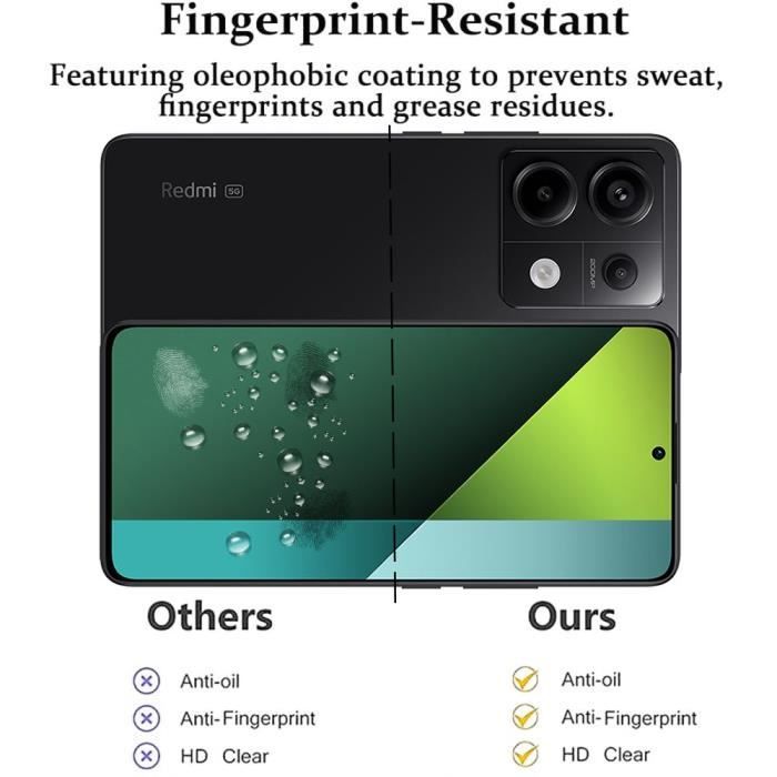 Protecteur d'écran - E.F.Connection - Redmi Note 13 Pro 4G-5G - Verre trempé 9H - Lot de 4 - Résistant aux rayures