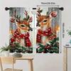 Set Of 2 Jit Cute Deer Print Curtain Christmas Window Decor Home Blackout With Rod Pocket Polyester