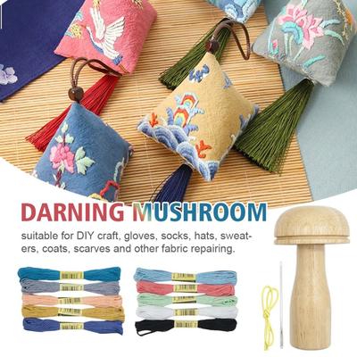 Tool Socks DIY Needle Holder Patching Tool Darning Mushroom Wooden Darning Tool Sewing Accesaries