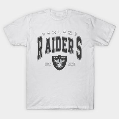Men Black Print T-shirt Vintage Oakland Raiders Football - Stilldark #69 No-Cut Transfer Paper Print Cotton Tshirt