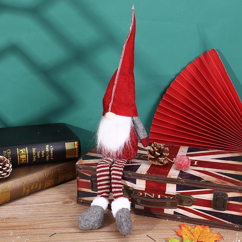 

Рождественские украшения длинные ноги безликая кукла старик подвеска подарок оконная кукла украшения красный