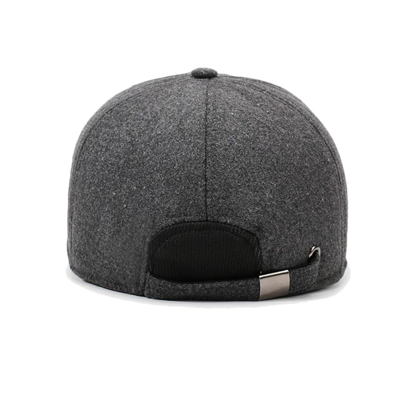 Hat Men's Winter Middle-Aged and Elderly Warm Woolen Baseball Cap Autumn Father Ear Protection Cap
