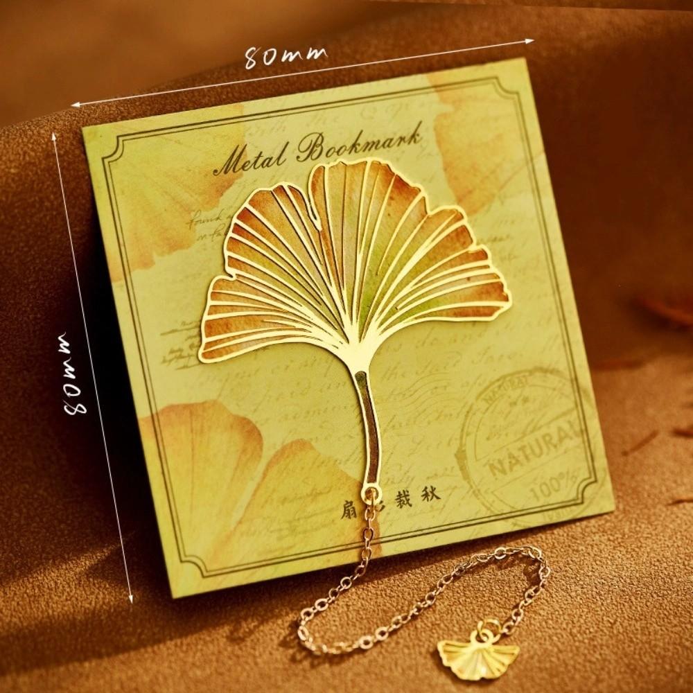 S kovovým řetízkem přívěsek Dubový list Záložka do knihy Meruňkový list Nástroj pro čtení pro studenty Kovová záložka list Javorový list Studentské psací potřeby