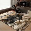 1PC Custom Name Cow In The Field Theme Floor Mat Ideal for Living Room, Game Rooms, Office, Bedroom,Floor Mat Playful Design166