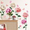 WOHAHA Flower Wall Stylish Removable Wall Pink Flower and Butterfly Living Wall Removable Wall Sticker Decoration Sticker, Decal, Pattern, Room,