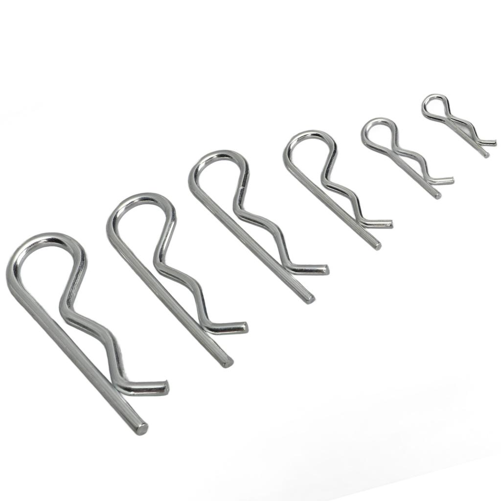 100PCS R Clip Assortment Kit Carbon Steel Hairpin Retaining Pin Clip M1 M1.2 M1.5 M1.85 M2 M2.5