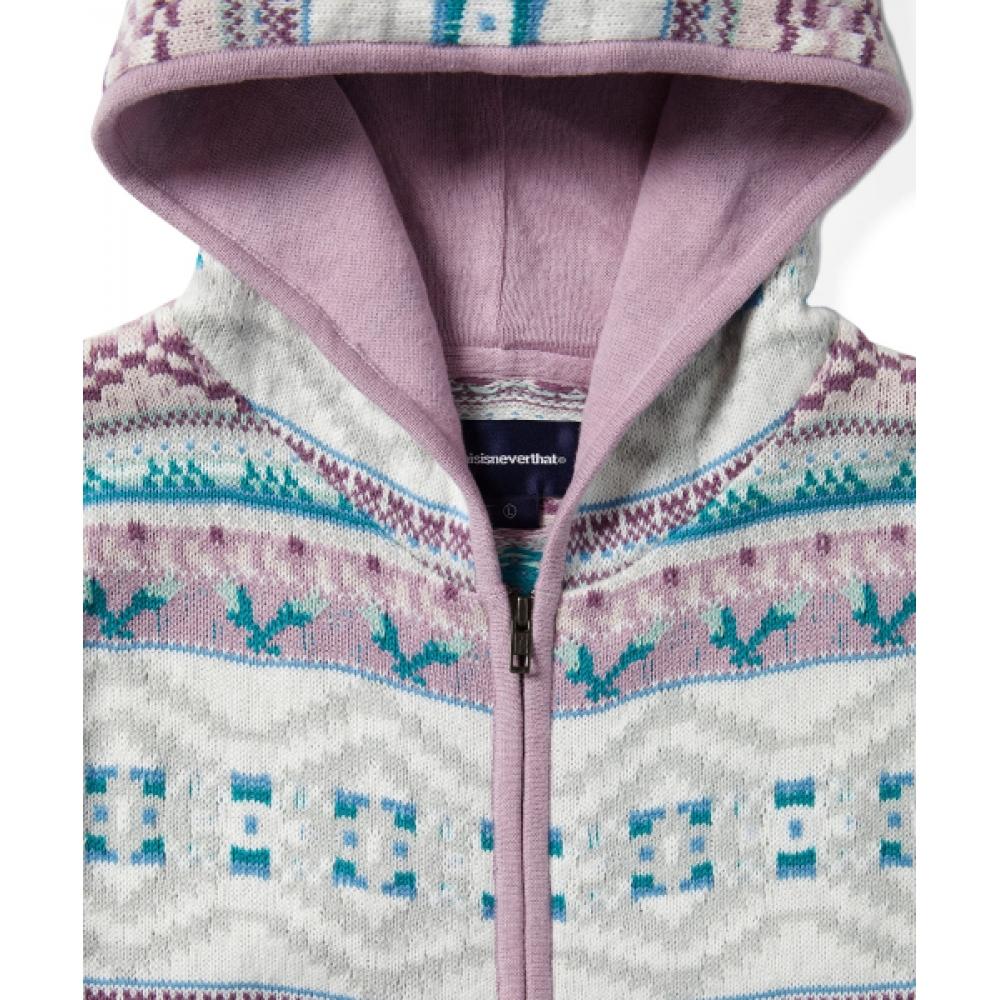Thisisneverthat Hooded Zip Up Sweater Pink
