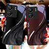 Vattenflödesmönster För Xiaomi Redmi 13C Note13 12 Pro Plus 5G Note 9 13T Pro POCO X6 F5 F6 Svart Härdat Glas Telefonskal