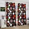 2pcs- baseball, football, rugby polyester curtains, pole bag curtains 42*84, bedroom, living room, home room, party decoration