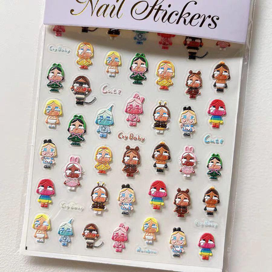 

Cute Cartoon Crying Doll Nail Art Prank Stickers - Fun CCD Journal Decoration Model 1