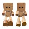 Shaking Wooden Man Figurine,Shaking Feet Wooden Doll with 12PCS Magnetic Expression,Funny Car Dashboard Decorations