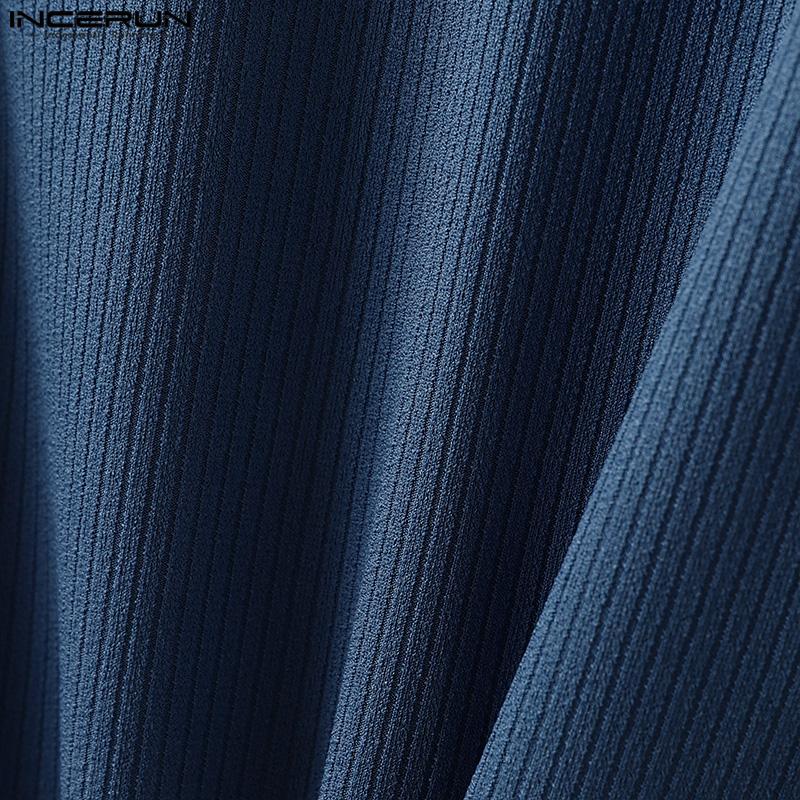 INCERUN Men High Neck Sleeveless Solid Vest Zipper Knitted Tank Tops