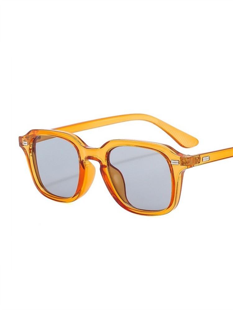 Classic Retro Rivet Small Rectangle Sunglasses Punk Vintage Designer Fashion Square Glasses Frame Shades For Men Women