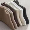 5 Pairs/Lot Ruffled Mid Length Socks Women's Breathable Solid Color Set Spring and Autumn Comfort Sweat-absorbing Girls' Socks