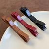 Retro Glossy Leather Bow Hair Clips Headband Bangs Clip For Woman Girls Simple Sweet Hairpins Barrettes Fashion Hair Accessories