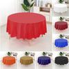 10Pcs Plastic Table Cloth 84 Inch Disposable Tablecloth Easy Cleaning Round Table Cover Parties Picnic Birthday Wedding Supplies