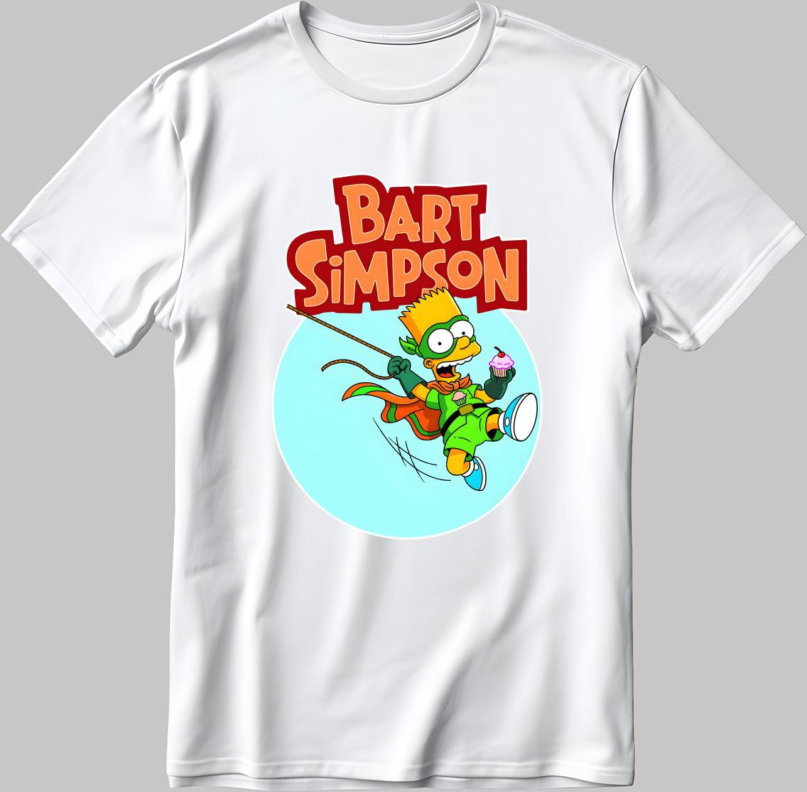 The Simpsons, Simpson Characters Short Sleeve White-Black Men s / Women N197 4XL