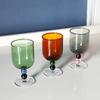 Retro Medieval Cup with Colorful Beads High Borosilicate Glass Champagne Cup Cold Drink Fruit Wine Glasses Cup Small Wine Cups