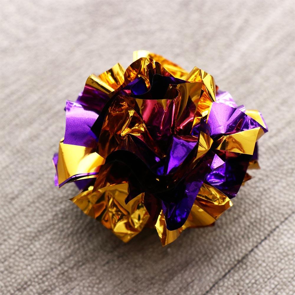 5pcs Interactive Cat Rattle Paper Ball Random Color Cat Scratch Ball Toy Playing