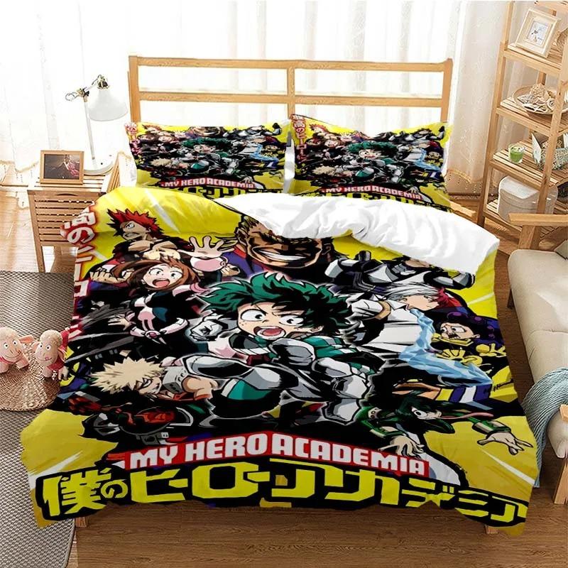 New Anime My Hero Academia Printed Bedding Set Duvet Covers Pillowcases Comforter Bedding Sets Bedclothes Bed Linen Home Textile