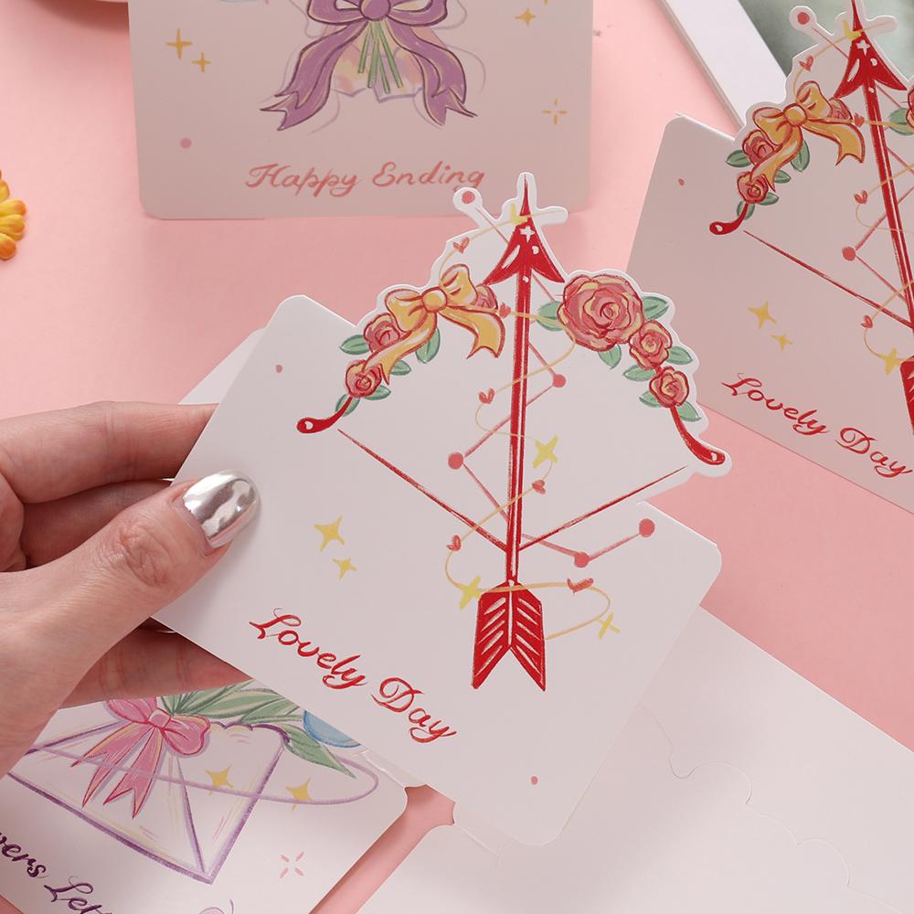 5Pcs Portable Cute Flower Thank You Card Three-Dimensional Bouquet Greeting Cards Birthday Greeting Card For Mother's Day Gift
