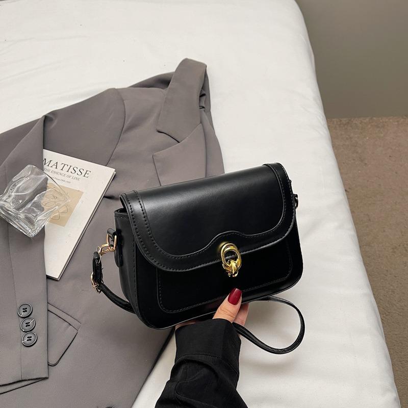 Bag new women's spring autumn and winter versatile fashion retro niche design shoulder messenger bag contrasting color small square bag