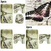 Schmetterlingsmuster Badezimmerteppich Dreiteiliges Set Polyester Rutschfest Wasserabsorbierende Matte