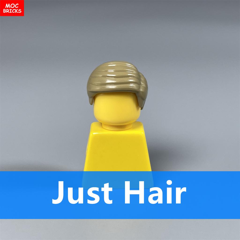Non-Toxic 10Pcs Moc Bricks Male Hairs Side-Part 1011 4Cm Figure Body Wear Brown Black Compatible With Major Brand Building Blocks Toys